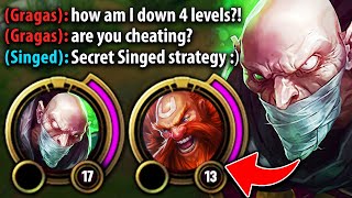 How to get a 4 LEVEL advantage on your lane opponent with Singed THIS IS BROKEN [upl. by Etnaid]