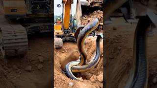 Excavator Strike Giant Python wildlifesnakepython Python encounterunexpected discovery [upl. by Lucchesi627]