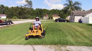 Mowing and Striping Thick Bahia Grass [upl. by Atarman]