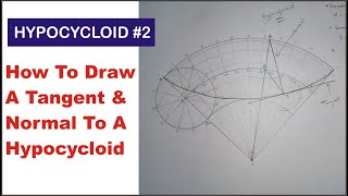 HYPOCYCLOID 2 How to Draw a Tangent and Normal to a Hypocycloid Curve in Technical Drawing [upl. by Eelsew]