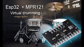 VirutalDrumming with Esp32 and MPR121jlcpcb [upl. by Amiel]