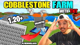 How to make Automatic Cobblestone Farm in Minecraft 120  Stone Generator Minecraft 120 BedrockPE [upl. by Baggott]