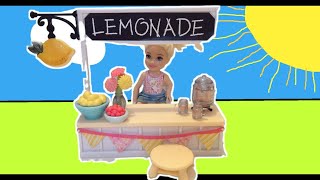 lemonade  Chelsies lemonade stand fun barbie video for kids [upl. by Jillian]