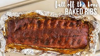 Easy Oven Baked Ribs fall off the bone tender  The Recipe Rebel [upl. by Staten788]