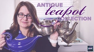 Teapot Collection full of ANTIQUE and VINTAGE teapots and a couple HOTEL WARE teapots [upl. by Melicent]