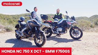 🏆 Comparativa BMW F750GS vs Honda NC750X DCT 2023 🎥  motosnet  Prueba  Review 4K en español [upl. by Yearwood]