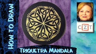 Celtic Knot Tutorial How to Draw Trinity Knot Zendala Triquetra Mandala [upl. by Anead]