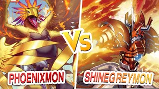 Phoenixmon 🆚 ShineGreymon  Secret Crisis BT17 ▪ DIGIMON CARD GAME [upl. by Grannie]