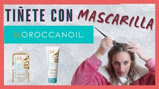 Mascarilla COLOR Moroccanoil TIÑE y CUIDA a la VEZ ¿FUNCIONA ¿CUBRE las RAÍCES ¿Engrasa😮🙄 [upl. by Rednas]