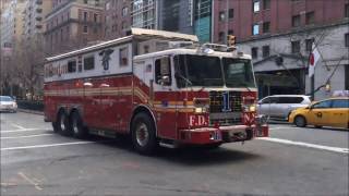 COMPILATION OF quotFDNY RESCUE 1 ONLYquot RESPONDING ON THE STREETS OF MANHATTAN IN NEW YORK CITY 03 [upl. by Atinor33]