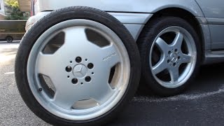 Mercedes Benz C43 AMG W202 OEM AMG 17quot 5 Spoke vs 18quot Monoblock Wheels [upl. by Aisila]