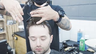 ASMR The MOST realistic barbershop haircut EVER 💈 [upl. by Nehgem]