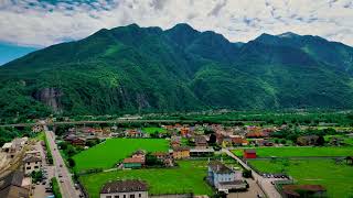 Aerial Overview of Domodossola Italy [upl. by Devonna245]