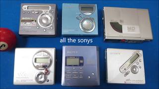 Minidisc portable player recorder collection rated worst to best MD [upl. by Brenden]