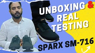 Sparx Sports Shoes SM716 Unboxing Review and Testing  Sparx new model 2022 [upl. by Ozneral]