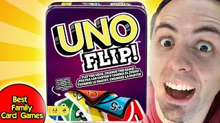 BEST CARD GAMES FOR FAMILY  How to Play Uno Flip amp Uno Flip Review [upl. by Uot]