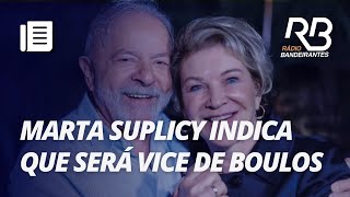 Marta Suplicy indica que será vice de Guilherme Boulos em São Paulo [upl. by Jolee]