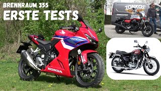 Brennraum 355 Erste Tests  CBR500R V7 Corsa W800 [upl. by Giarc371]