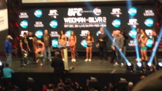 UFC 168 Weigh Ins  Miesha Tate vs Ronda Rousey [upl. by Sauer]