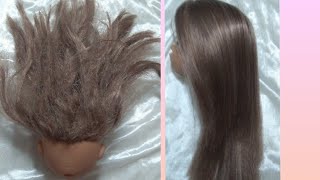 Como Restaurar Cabelo de Boneca com Progressiva caseira [upl. by Pilar]