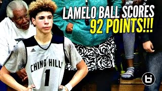 LaMelo Ball Scores 92 POINTS 41 In The 4th Quarter FULL Highlights Chino Hills vs Los Osos [upl. by Darleen370]