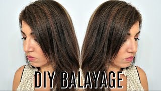 DIY AT HOME SUBTLE BALAYAGE HIGHLIGHTS ON DARK HAIR [upl. by Nosrak222]