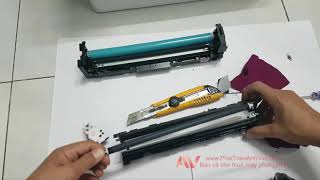 How to refilling the HP CF500A CF501A CF502A CF503A toner Cartridge simply Tthay mực HP M281 [upl. by Lamb473]