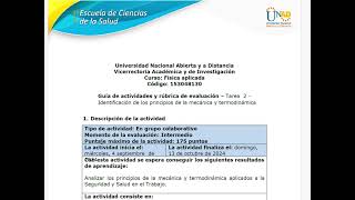 Tarea 2 – Identificación de los principios de la mecánica y termodinámica [upl. by Enaoj]