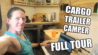 Ultimate 5x8 Cargo Trailer Camper Tour You wont believe what Ive packed in here [upl. by Hortense]