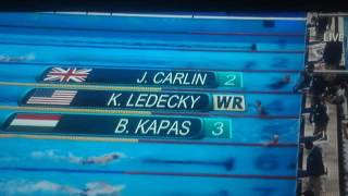 Katie Ledecky wins GOLD 800m World Record 2016 Olympics RIO [upl. by Sesylu103]