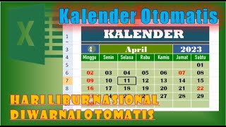 Tutorial Mewarnai Hari Libur Nasional Pada Kalender Otomatis Auto Update di Excel [upl. by Dorca]