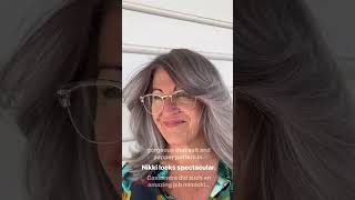 How To Transition To Grey Silver Hair Gracefully silversisters greyhairtransition greyhair [upl. by Philippe]