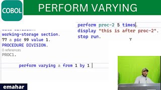 Perform Varying statement  COBOL [upl. by Lemrej667]