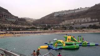 Amadores Beach GRAN CANARIA Weather August Tropical Storm 130815 [upl. by Beghtol]