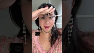 CUTTING MY OWN BANGS 😳 haircut bangs diyhairstyles [upl. by Ursula]