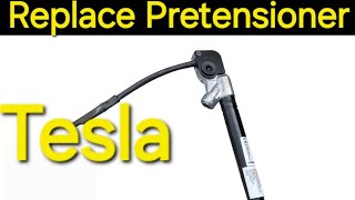 Tesla Model 3 front seat belt pretensioner how to replace [upl. by Stolzer]