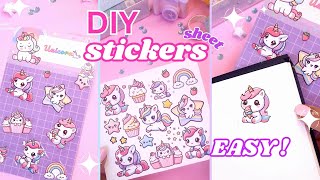 How to Make Stickers DIY paper Stickers  Handmade Stickers  Homemade Stickers  DIY Sticker Sheet [upl. by Atel]