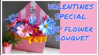 💗Valentines special💗 DIY paper flower bouquet  DIY gift ideas 💝  STEP BY STEP [upl. by Neeloj527]