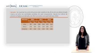 Fundamentos de Estadística  Indices de precios complejos ponderados  Conchi Pérez [upl. by Aicilra]