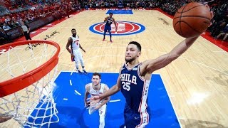 Ben Simmons 1st Triple Double 21 Pts 12 Rebs 10 Asts 76ers vs Pistons 201718 Season [upl. by Enyawd403]