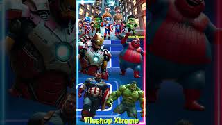 Team Avengers Part 9 Ironman 🆚 Spiderman 🆚 Captain America 🆚 Hulk Monster coffindance tileshop [upl. by Fabian]