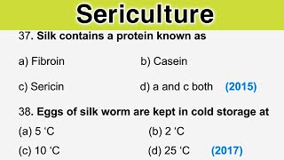 Economic Zoology  Sericulture  Most Important MCQ Questions [upl. by Valerian815]