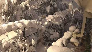 quotElpidaquot Snowstorm in Chalandri  Timelapse video 14 hours of snowfall to 1 minute 24012022 [upl. by Keheley184]