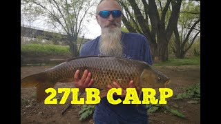 27lb carp at Delaware River PA [upl. by Ecidnac81]