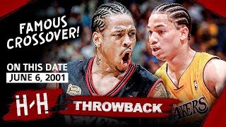 Allen Iverson LEGENDARY Game 1 Highlights vs Lakers 2001 Finals  48 Pts Crossover On Tyronn Lue [upl. by Burleigh]