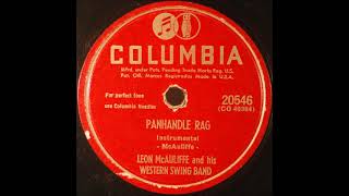 Panhandle Rag Leon McAuliffe and his Western Swing Band Columbia 20546 [upl. by Randene]