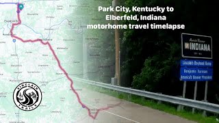 Park City Kentucky to Elberfeld Indiana motorhome travel timelapse [upl. by Ailed]