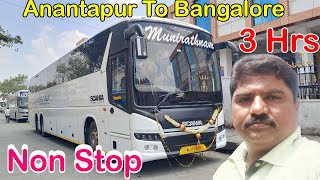 Anantapur To Bangalore Non Stop AC Multi Axle Bus  Munirathnam Motors Non Stop [upl. by Llenahc]