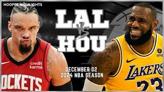 Los Angeles Lakers vs Houston Rockets Full Game Highlights  Dec 2  2024 NBA Season [upl. by Waldron]