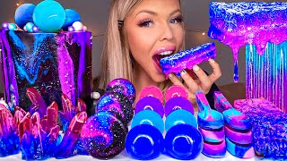 ASMR GALAXY CAKE EDIBLE PLANETS HONEYCOMB GEODE CRYSTALS GALAXY MACARONS JELLY BALLS MUKBANG 먹방 [upl. by Clellan546]